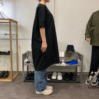 maillot / linen rich back tuck half sleeve shirt-OP BLACK 