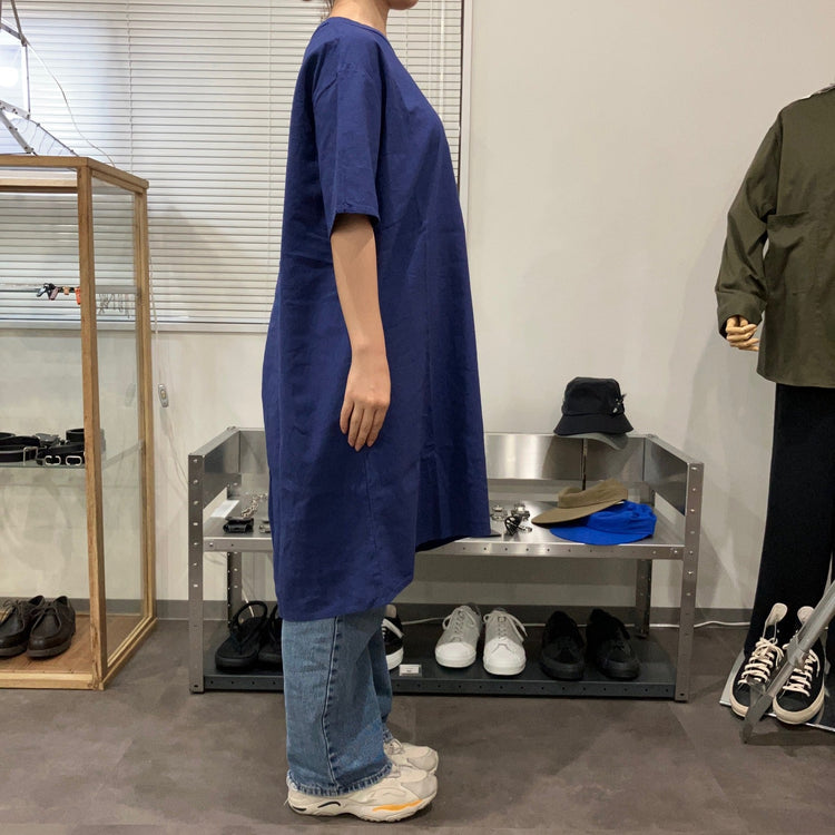 maillot / linen rich back tuck half sleeve shirt-OP