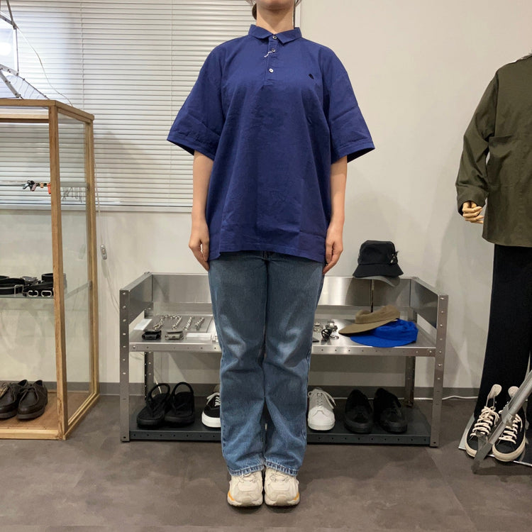maillot / linen rich polo shirt-Tee NAVY
