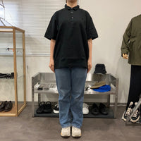 maillot / linen rich polo shirt-Tee BLACK