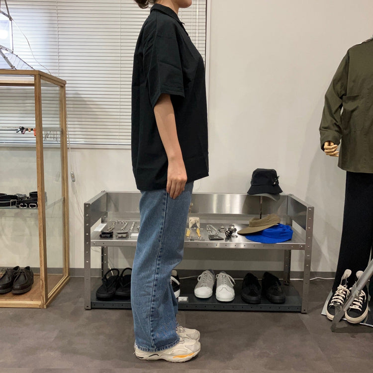 maillot / linen rich polo shirt-Tee BLACK