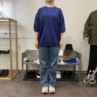 maillot / linen rich big sweat shirt-Tee NAVY 