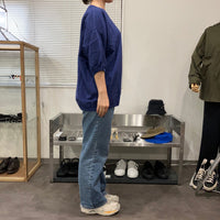 maillot / linen rich big sweat shirt-Tee NAVY 