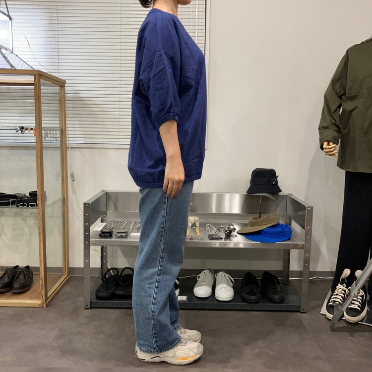 maillot / linen rich big sweat shirt-Tee NAVY 