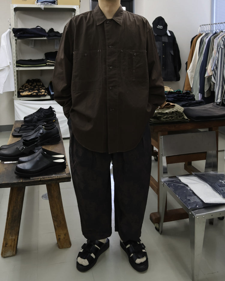 MITTAN    綿絹麻ジャカードパンツ PT-90 墨茶