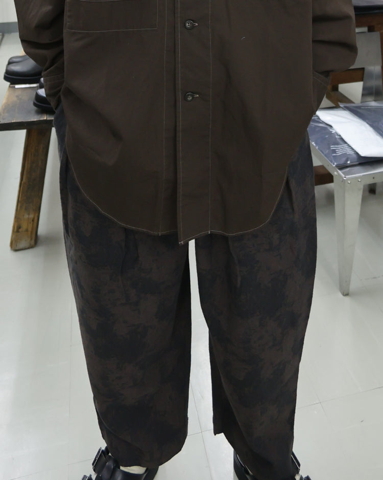 MITTAN    綿絹麻ジャカードパンツ PT-90 墨茶