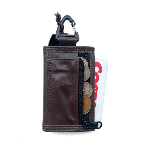PACKING/ LEATHER COMPACT WALLET BROWN