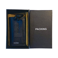 PACKING/ LEATHER COMPACT WALLET BLACK