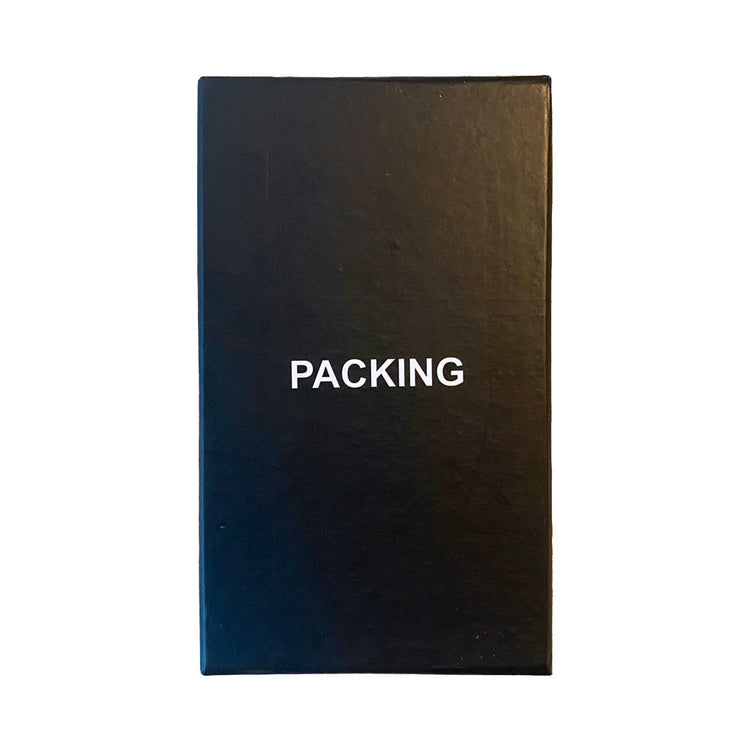 PACKING/ LEATHER COMPACT WALLET BLACK