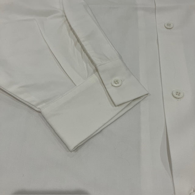 ARMY TWILL / Cotton/Polyester Plain Big Shirt WHITE