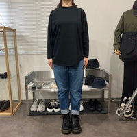 WALLA WALLA SPORT/　3/4 BASEBALL TEE SOLID BLACK