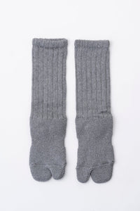 YOKO SAKAMOTO COTTON TABI PILE SOCKS BLACK