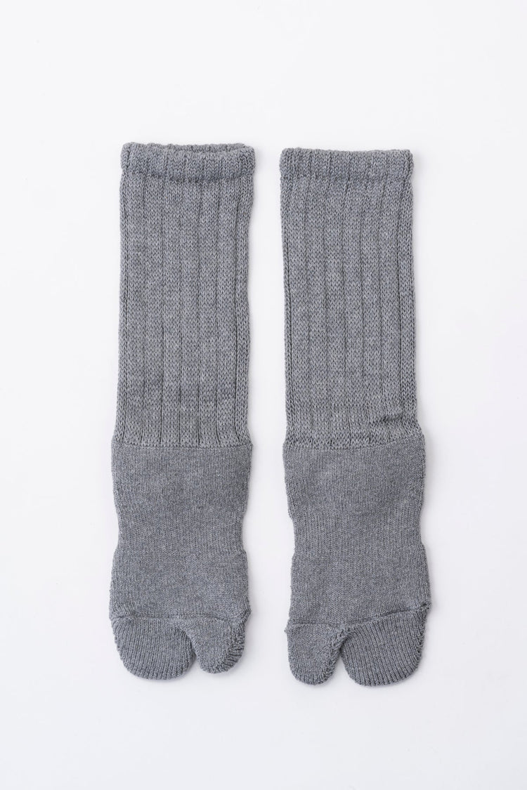 YOKO SAKAMOTO COTTON TABI PILE SOCKS BLACK