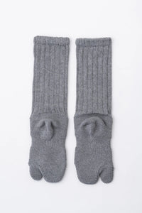 YOKO SAKAMOTO COTTON TABI PILE SOCKS BLACK