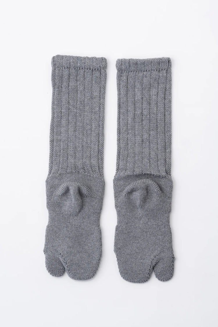YOKO SAKAMOTO COTTON TABI PILE SOCKS BLACK