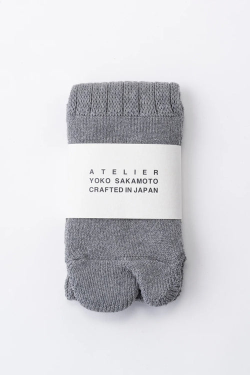 YOKO SAKAMOTO COTTON TABI PILE SOCKS BLACK