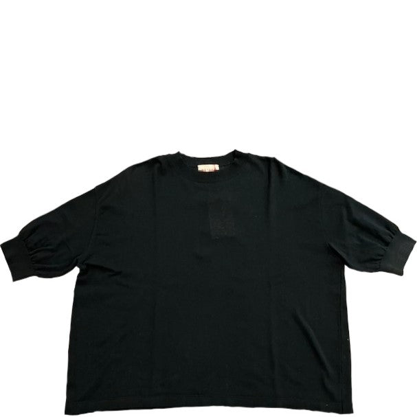 MEYAME  COTTON KNIT TEE BLACK