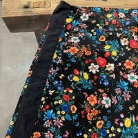 MEYAME  SIDE LINE WIDE PANTS  (FLOWER)  BLACK