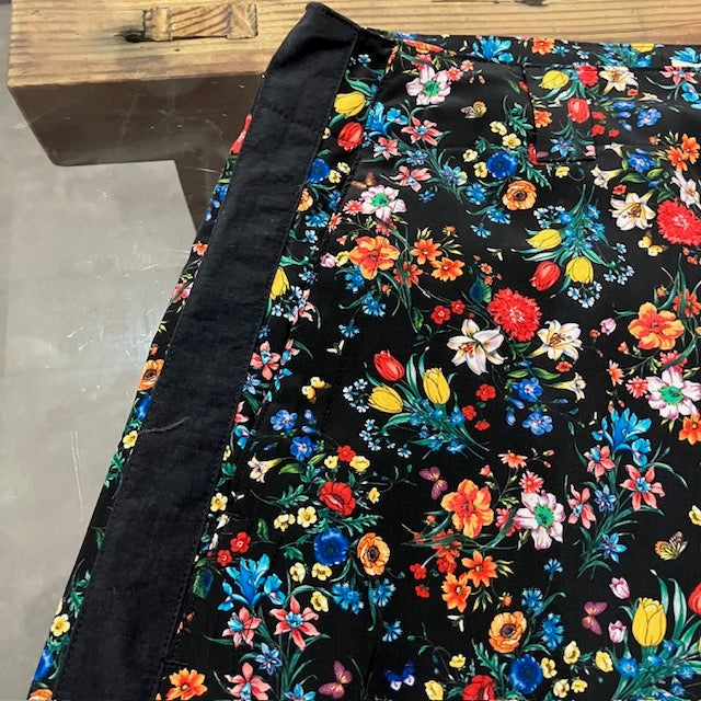 MEYAME  SIDE LINE WIDE PANTS  (FLOWER)  BLACK