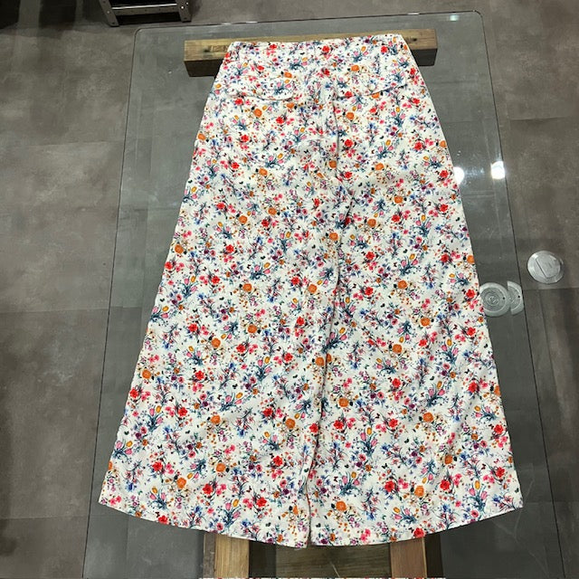 MEYAME  SIDE LINE WIDE PANTS  (FLOWER)  WHITE