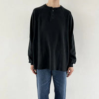 REMI RELIEF WタックヘンリーネックロンT  BLACK