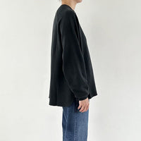 REMI RELIEF Double-Tucked Henley Neck Long-Sleeve T-Shirt