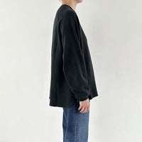 REMI RELIEF WタックヘンリーネックロンT  BLACK