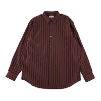 KANEMASA PHIL / 46G Atmosphere Stripe Shirt BROWN(Rustic Brown)