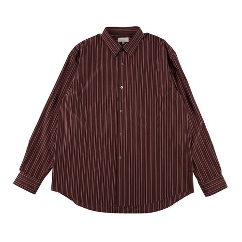 KANEMASA PHIL / 46G Atmosphere Stripe Shirt BROWN(Rustic Brown)