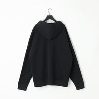 KANEMASA PHIL 28G Cupro Half Zip Hoodie BLACK(Night Black)