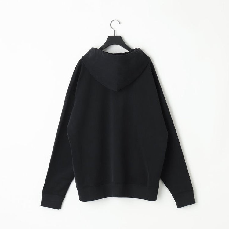 KANEMASA PHIL 28G Cupro Half Zip Hoodie BLACK(Night Black)