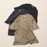 KANEMASA PHIL / 36G Low Twist Garment Dye S/S Tee CHARCOAL PIGMENT