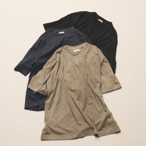 KANEMASA PHIL / 36G Low Twist Garment Dye S/S Tee NAVY PIGMENT