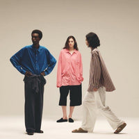 KANEMASA PHIL / 46G Atmosphere Stripe S/S Shirt KHAKI