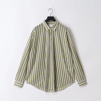 KANEMASA PHIL / 46G Atmosphere Stripe L/S Shirt GREEN GRAY