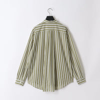 KANEMASA PHIL / 46G Atmosphere Stripe L/S Shirt GREEN GRAY