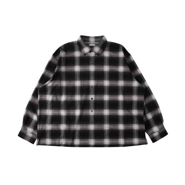KANEMASA PHIL  28G Ombre Check Balise Shirt No.KM26A-019A BLACK WHITE