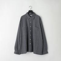KANEMASA PHIL  36G Wool Check Balise Shirt No.KM26A-019 BLACK WHITE