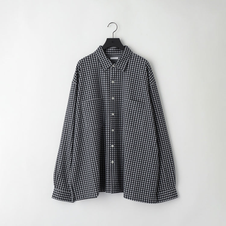 KANEMASA PHIL  36G Wool Check Balise Shirt No.KM26A-019 BLACK WHITE