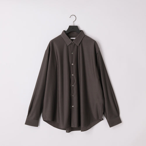 KANEMASA PHIL  46G Stripe Atmosphere Shirt KM26A-022 CHARCOAL BROWN