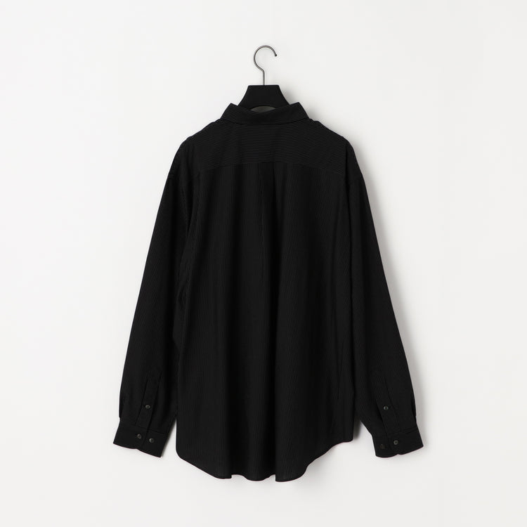KANEMASA PHIL 46G Stripe Atmosphere Shirt BLACK