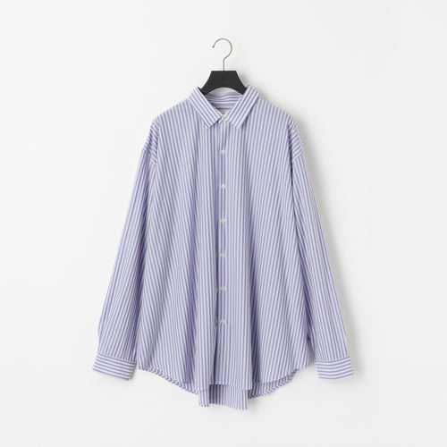 KANEMASA PHIL 46G Stripe Atmosphere Shirt SAX BLACK