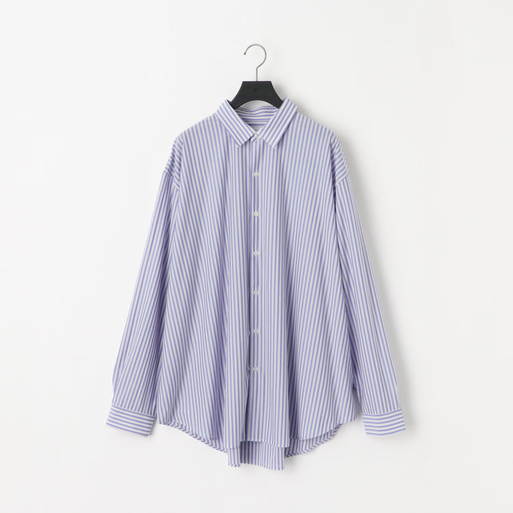 KANEMASA PHIL 46G Stripe Atmosphere Shirt SAX BLACK