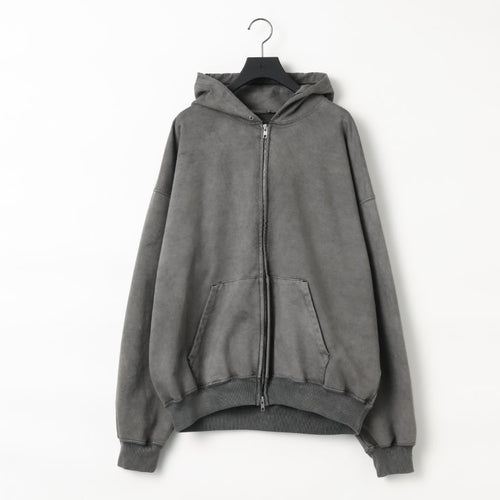 KANEMASA PHIL  36G Fine Sweat Zip Hoodie CHARCOAL PIGMENT
