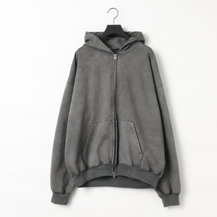 KANEMASA PHIL  36G Fine Sweat Zip Hoodie CHARCOAL PIGMENT