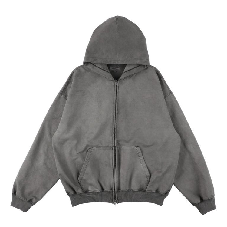 KANEMASA PHIL  36G Fine Sweat Zip Hoodie CHARCOAL PIGMENT