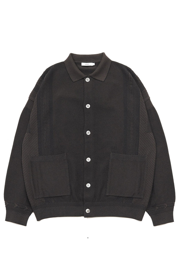 YASHIKI   Kokuu Collar Cardigan （穀雨）BROWN   YSK-26SS-KN03