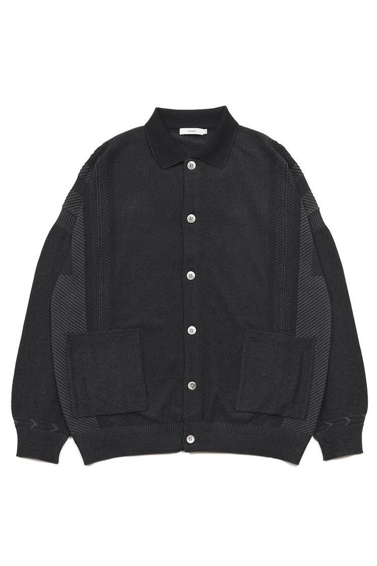 YASHIKI Kokuu Collar Cardigan (Grain Rain) BLACK YSK-26SS-KN03