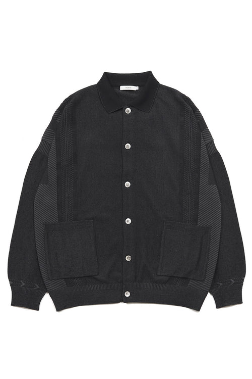 YASHIKI   Kokuu Collar Cardigan （穀雨）BLACK  YSK-26SS-KN03