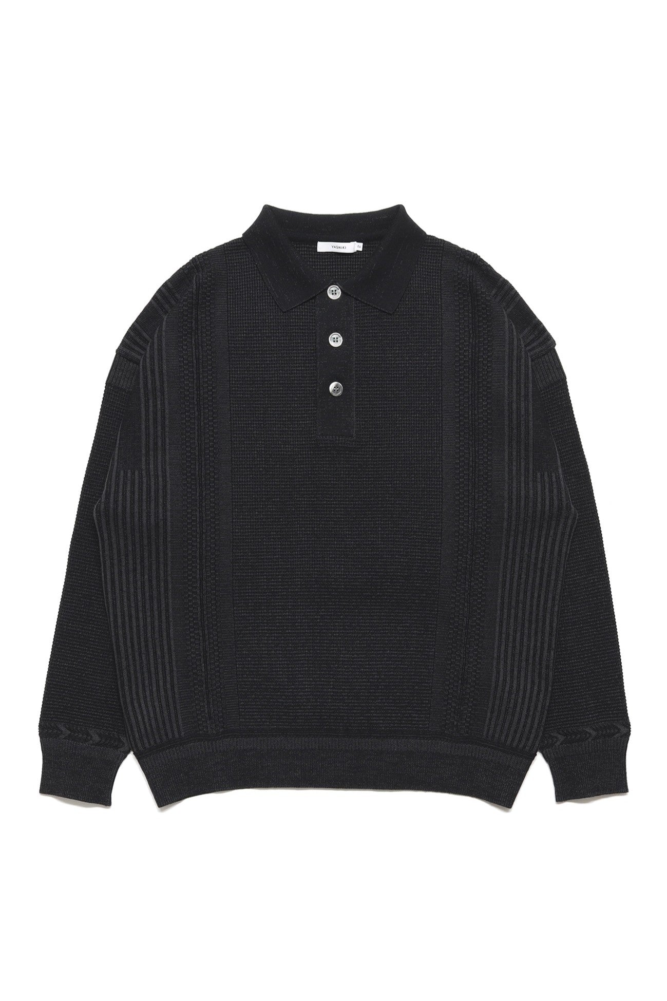 YASHIKI Akisame Knit Polo（秋雨）YSK-26AW-KN05 BLACK – CASDAY
